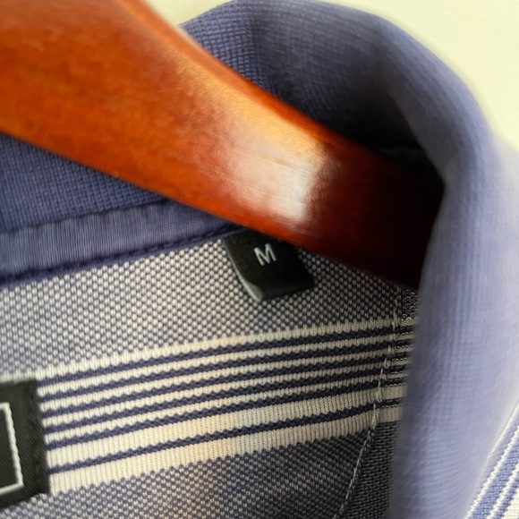 Modango Men's Blue Striped Polo Shirt size medium - Picture 3 of 6